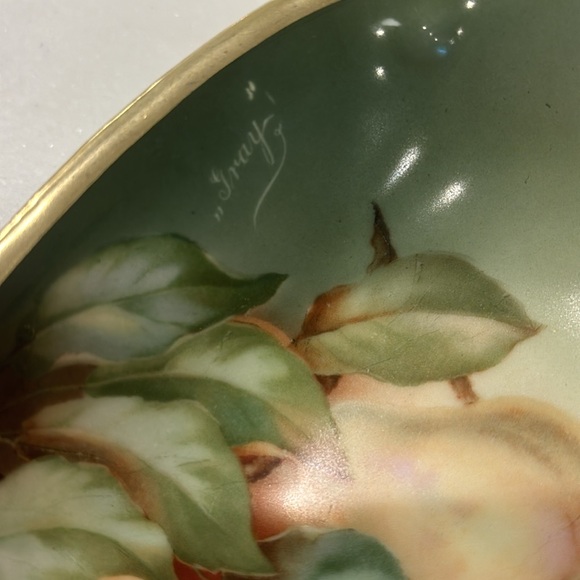 Shallow Bowl with Hand Painted Fruit - Picture 2 of 6